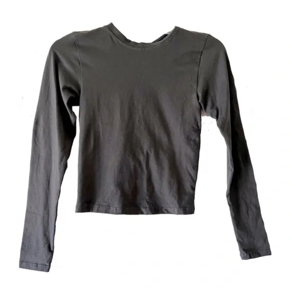 Motel Rocks | New Black Suratmi Long Sleeve Open Back Cropped Top, Small - Picture 1 of 9